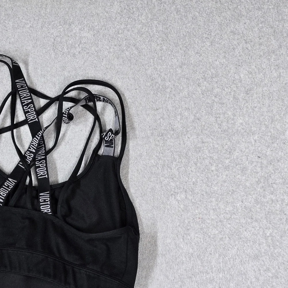Victoria's Secret Women Sports Bra XL Black Wireless Jersey Racerback